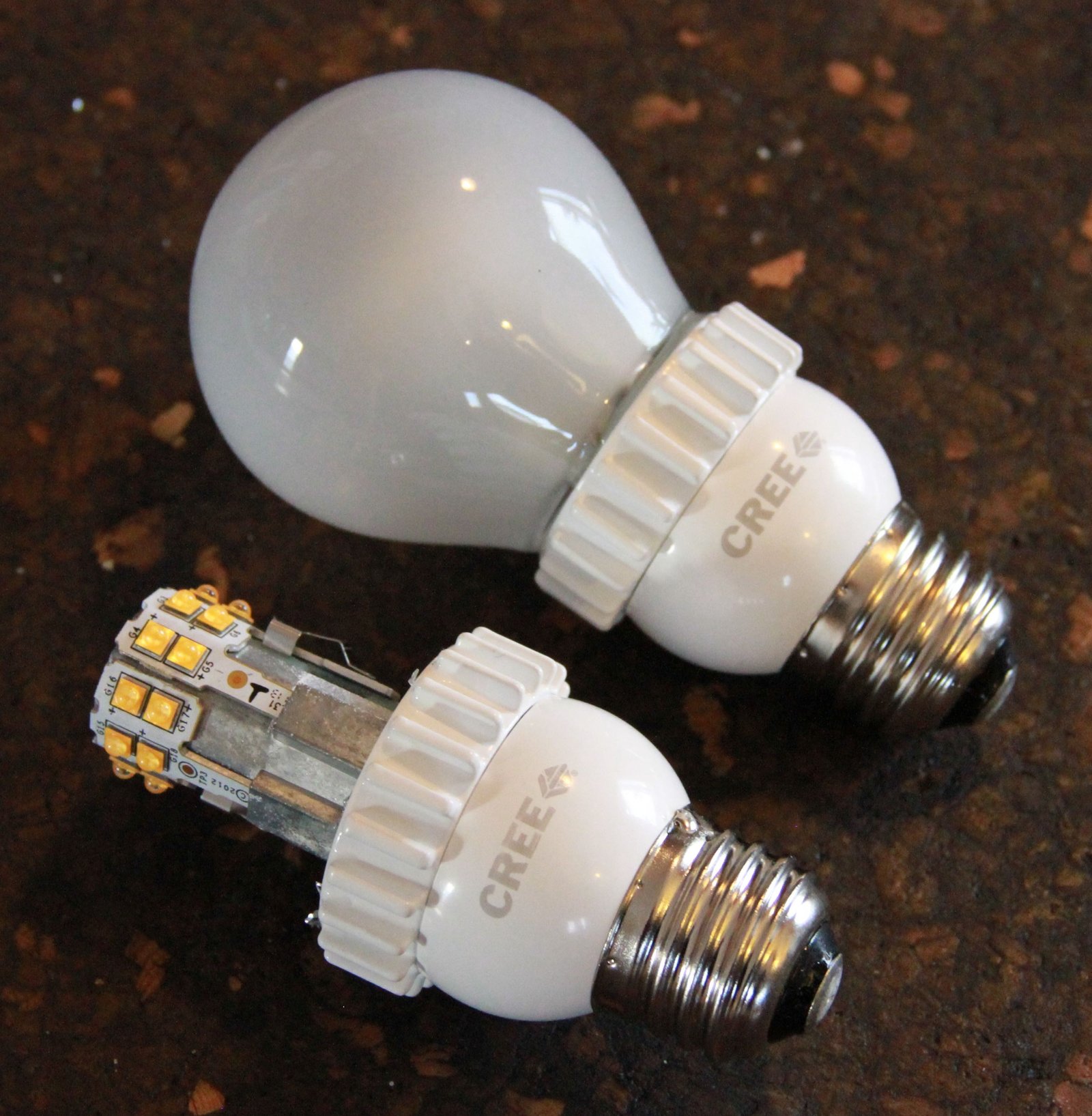 The Cree 9.5 watt LED light bulb one with the glass removed so you