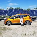Mike Brigham of SolarShare with his pure electric Chevrolet Bolt