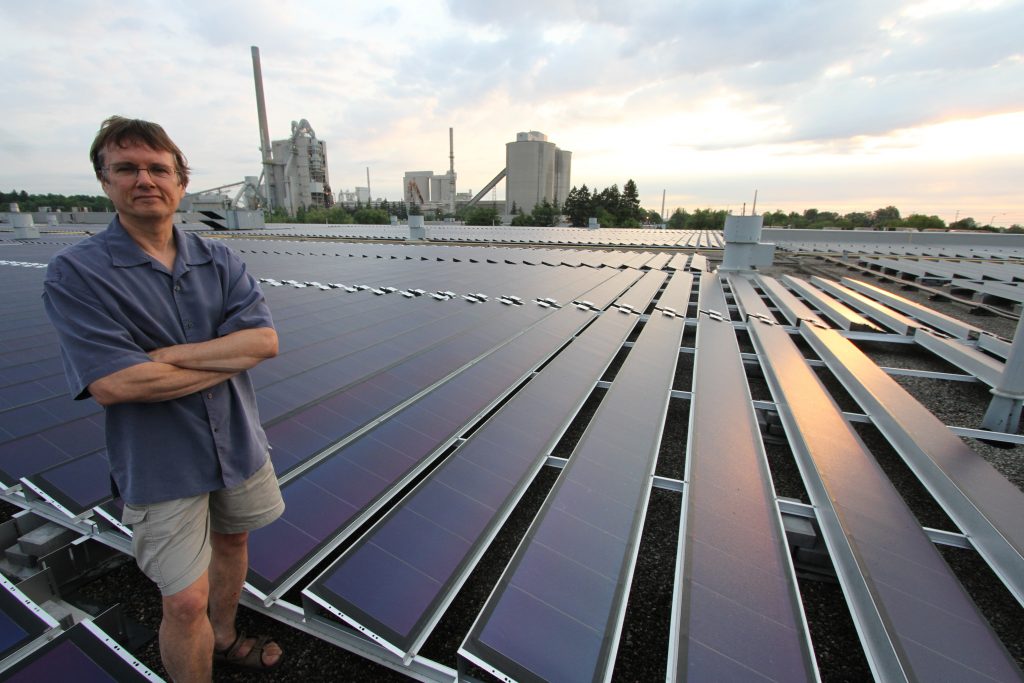 Mike Brigham of SolarShare at the WaterView Solar project in Mississauga, Ontario.
