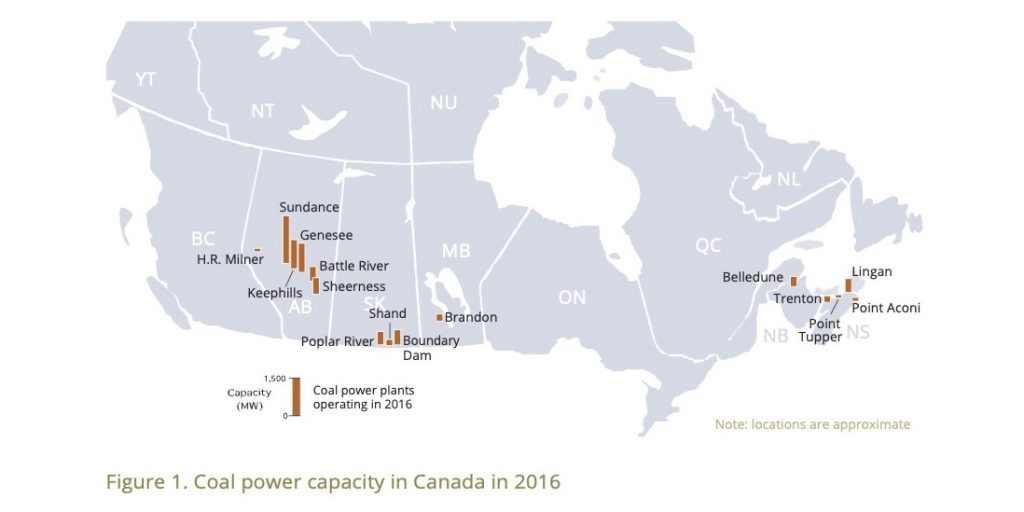 Coal-fired power plants in Canada 2016