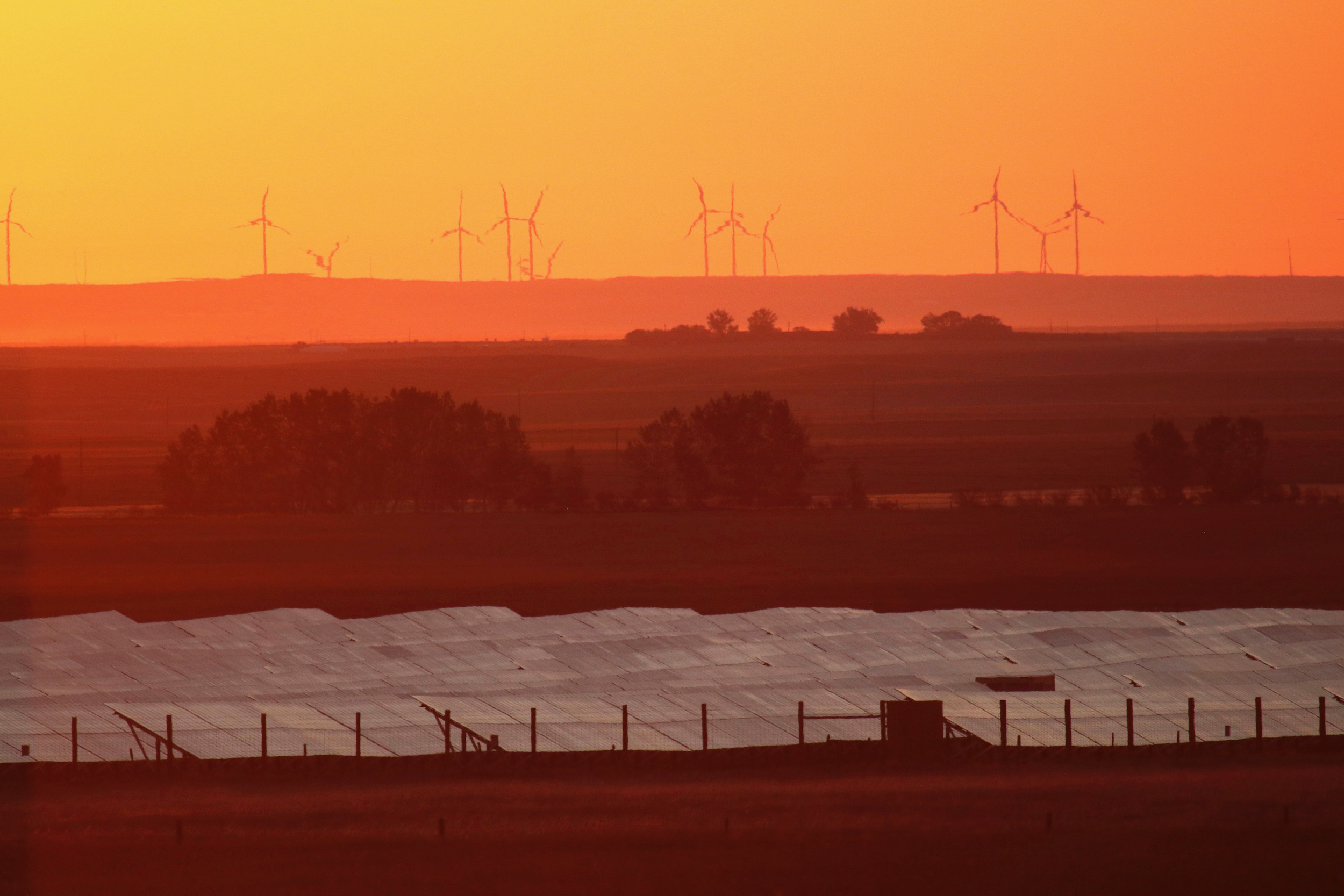 Solar and wind farms