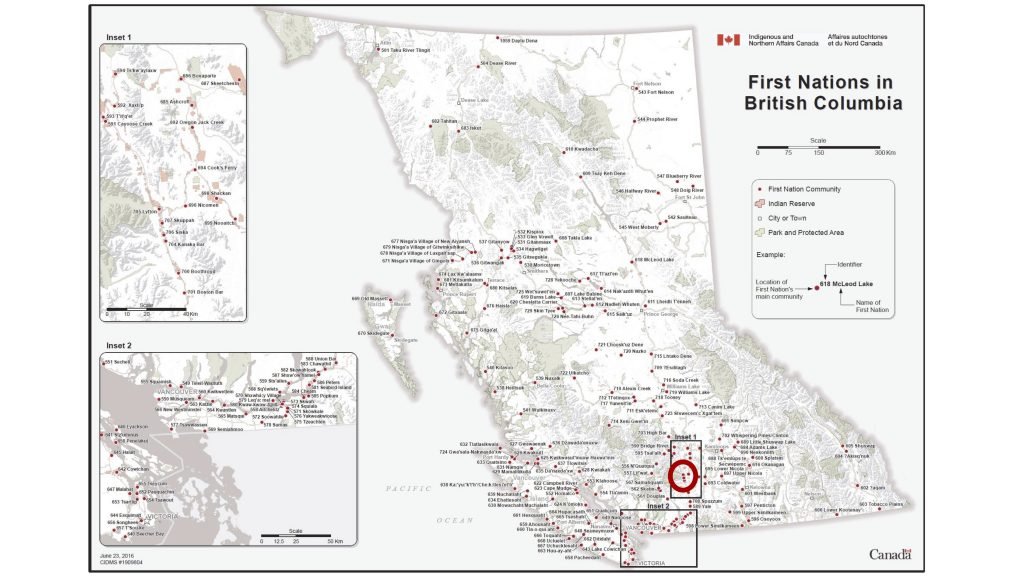 Kanakabar in Map of BC