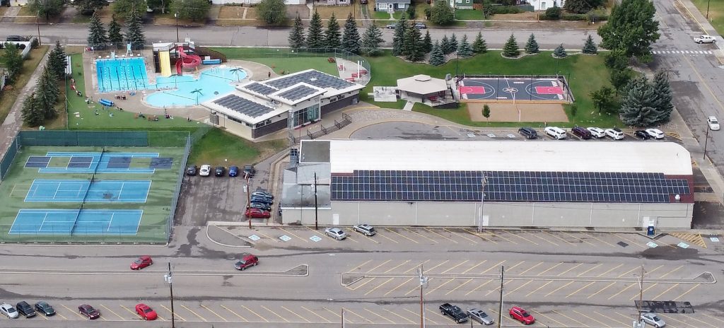 Raymond Aquatic Center with solar