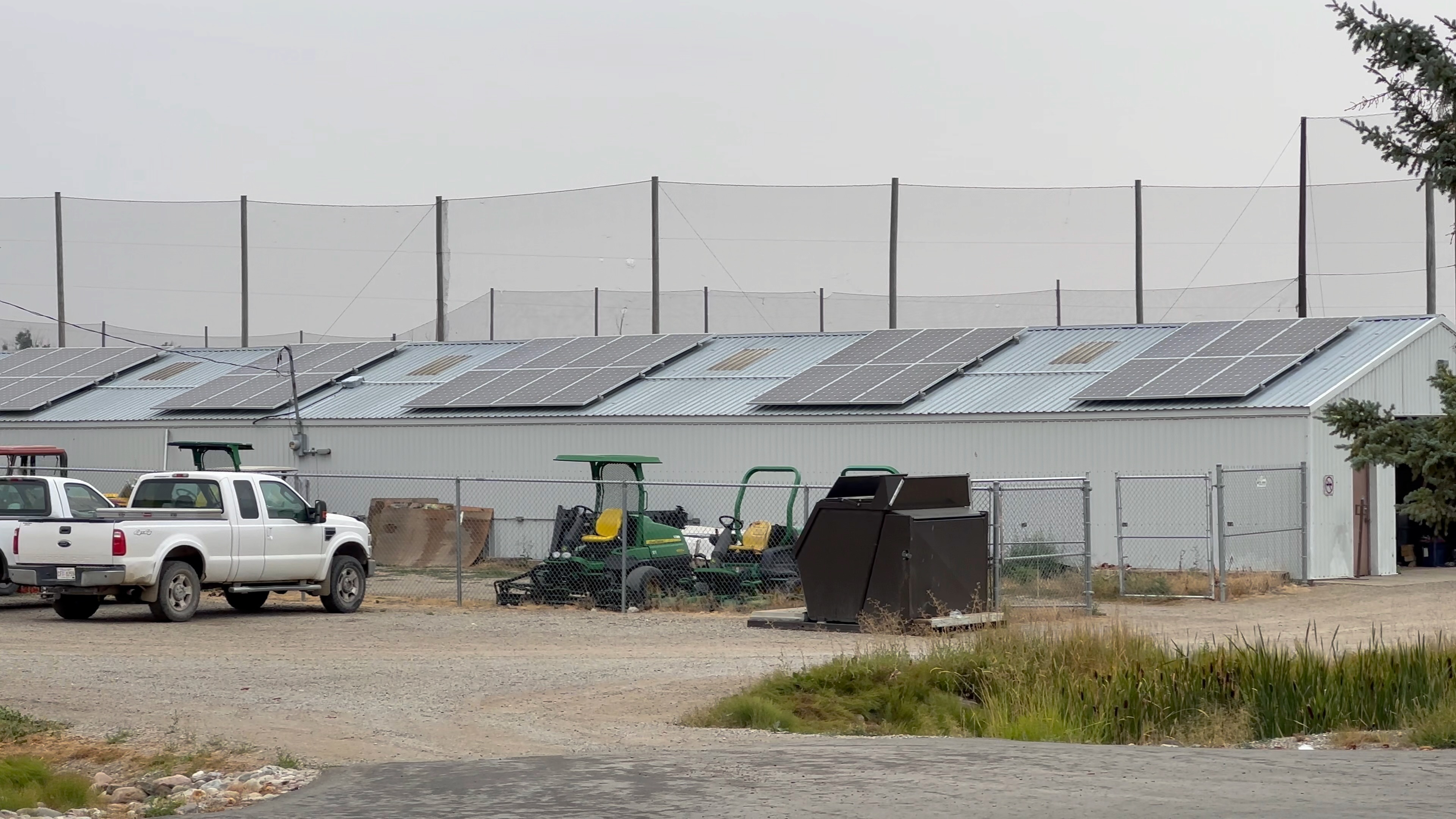 Solar on sheds at Golf Course Raymond Alberta