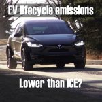 EV lifecycle emissions compared to ICE