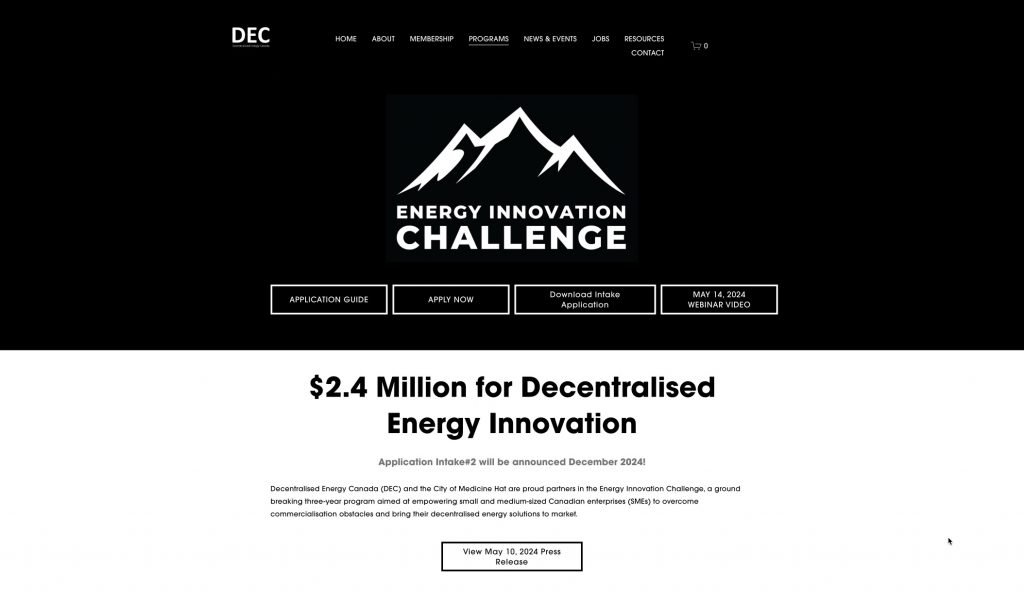 385. The Energy Innovation Challenge and piloting decentralized energy strategies in Medicine Hat 2 DEC Energy Innovation Challenge webpage